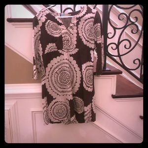 Boden size us8, brown and ivory tunic dress